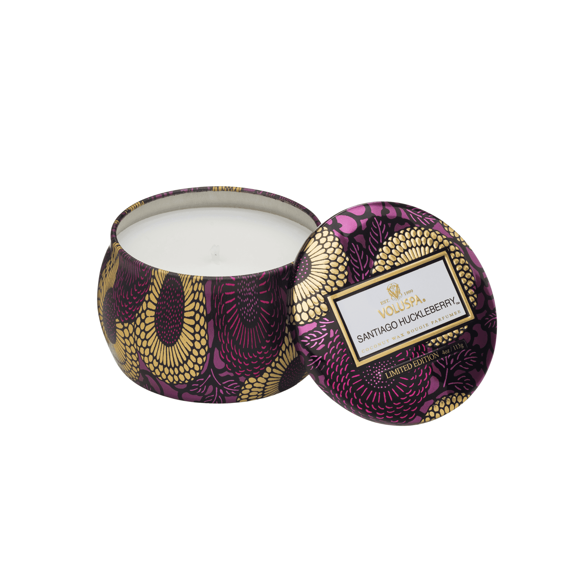 Mini Vela Voluspa Lata 25H Santiago Huckleberry