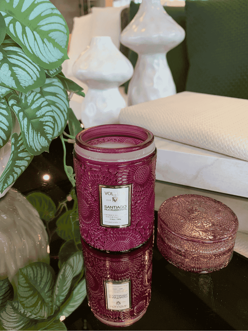 Mini Vela Voluspa Vidro 50H Santiago Huckleberry