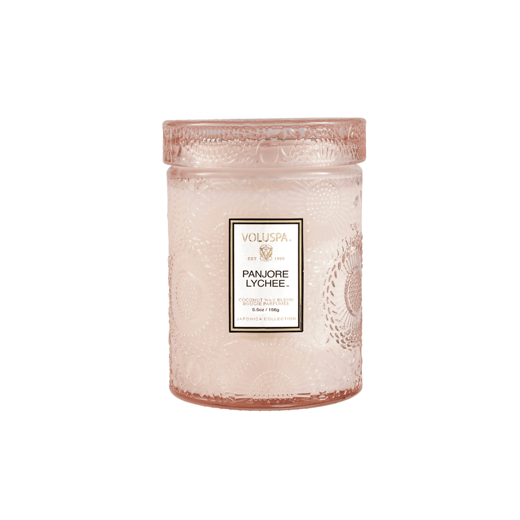 Mini Vela Voluspa Vidro 50H Panjore Lychee