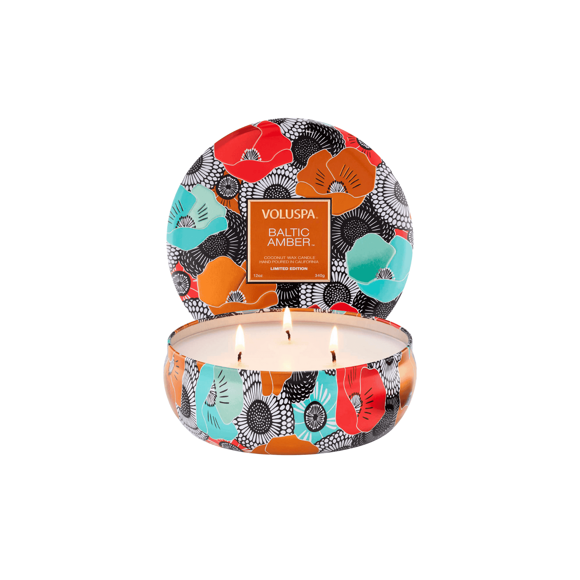 Vela Voluspa Lata 3 Pavios 60H Ediçao 25 Aniversario Baltic Amber