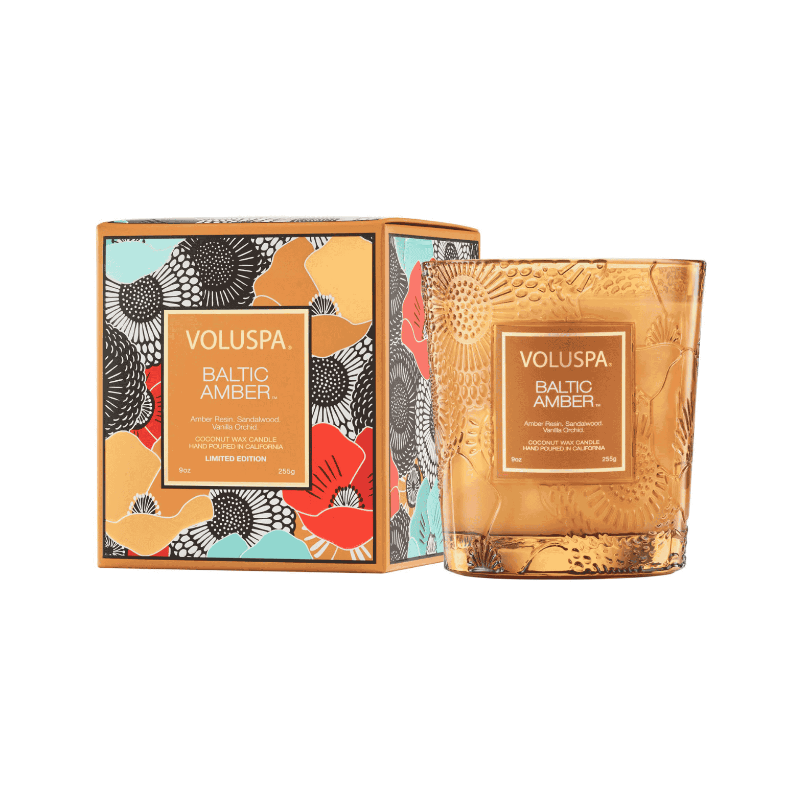 Vela Voluspa Copo Vidro 60H Ediçao 25 Aniversario Baltic Amber