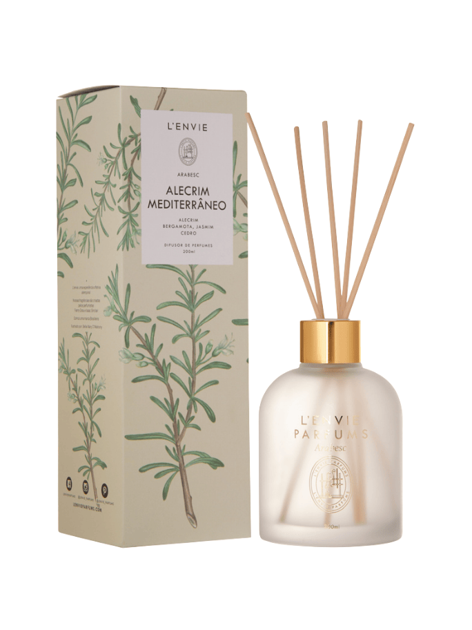 Difusor de Perfume Lenvie Arabesc Alecrim Mediterrâneo 200ml