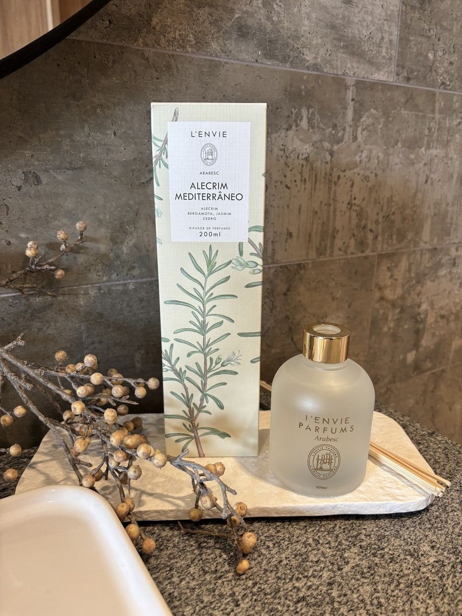 Difusor de Perfume Lenvie Arabesc Alecrim Mediterrâneo 200ml