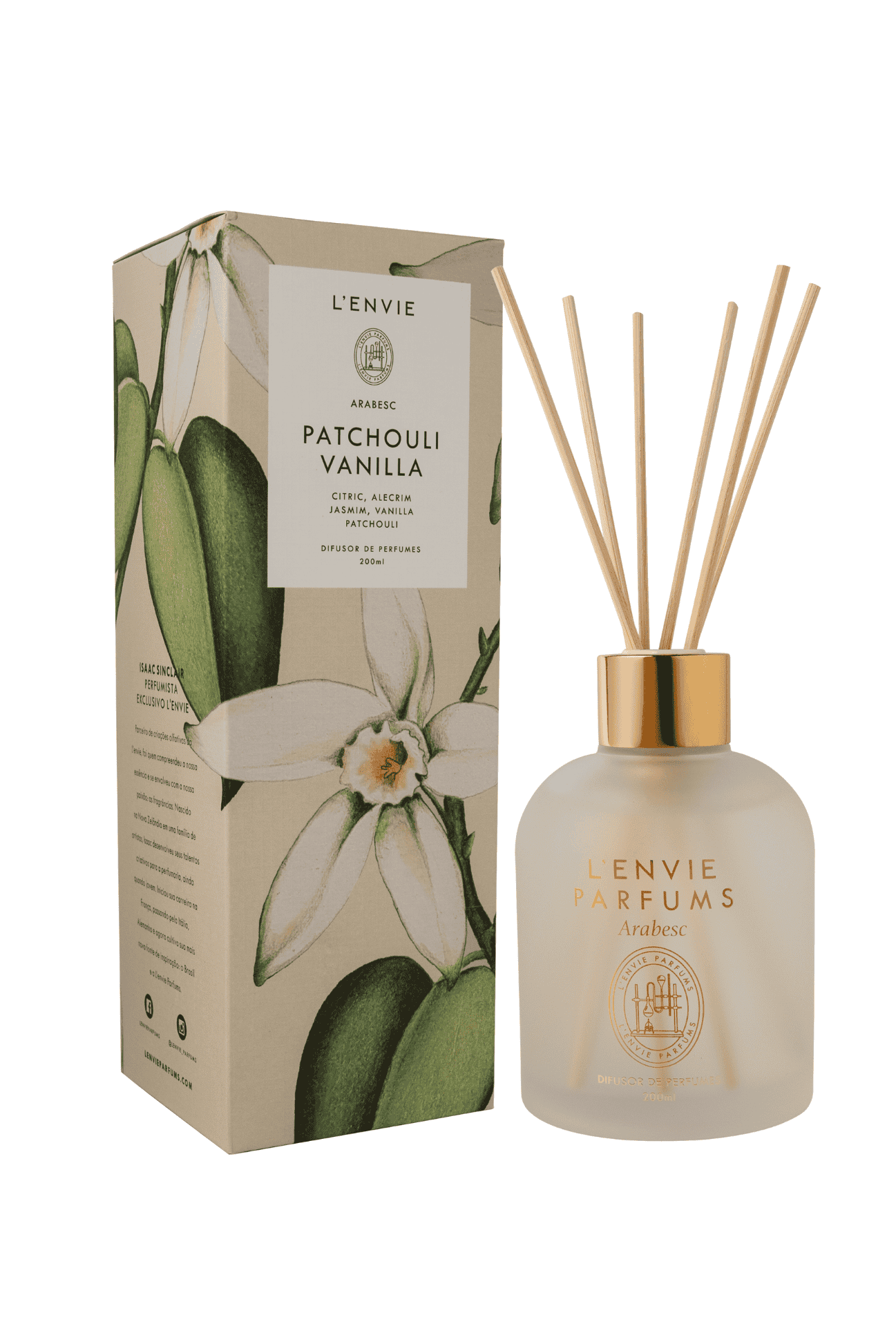 Difusor de Perfume Lenvie Arabesc Patchouli Vanilla 200ml