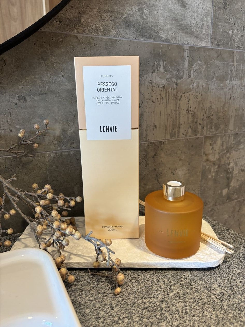 Difusor de Perfume Lenvie Elementos Pêssego Oriental 200ml