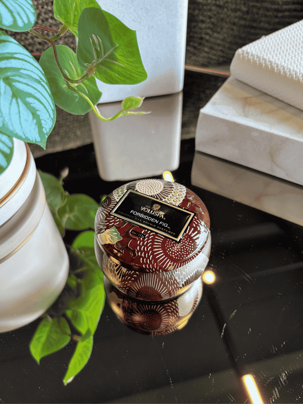 Mini Vela Voluspa Lata 25H Forbidden Fig