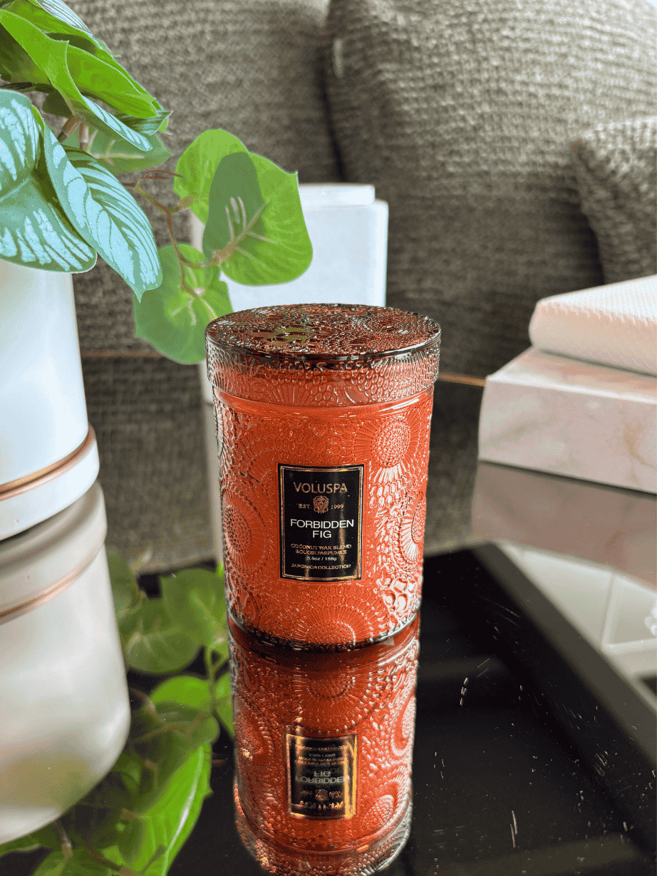 Mini Vela Voluspa Vidro 50H Forbidden Fig