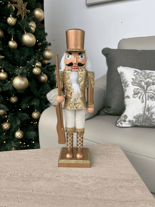 Boneco Quebra Nozes Natal 40cm Dourado