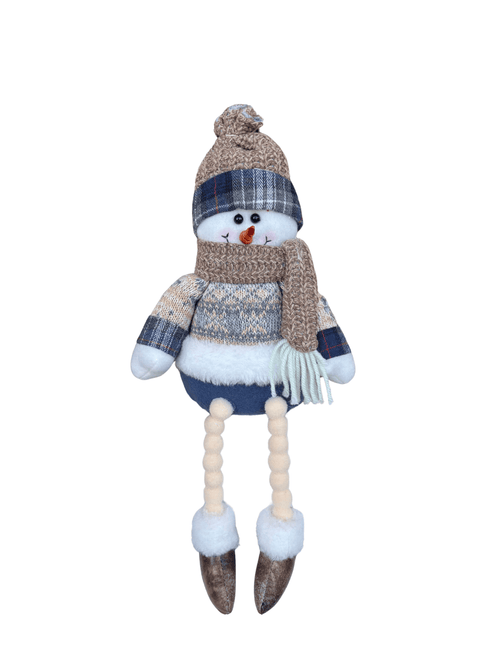 Boneco de Neve Sentado Pendente Natal 38cm Azul - Zimmdesign Móveis e Decorações