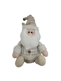 Boneco Papai Noel Sentado Natal 21cm Champagne