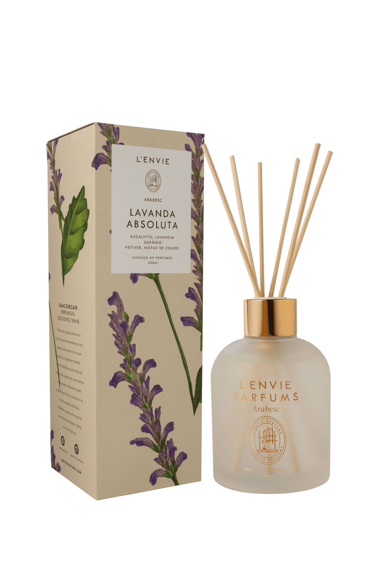 Difusor de Perfume Lenvie Arabesc Lavanda Absoluta 200ml
