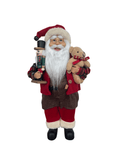 Boneco Papai Noel Carpinteiro Natal 45cm Marrom e Vermelho