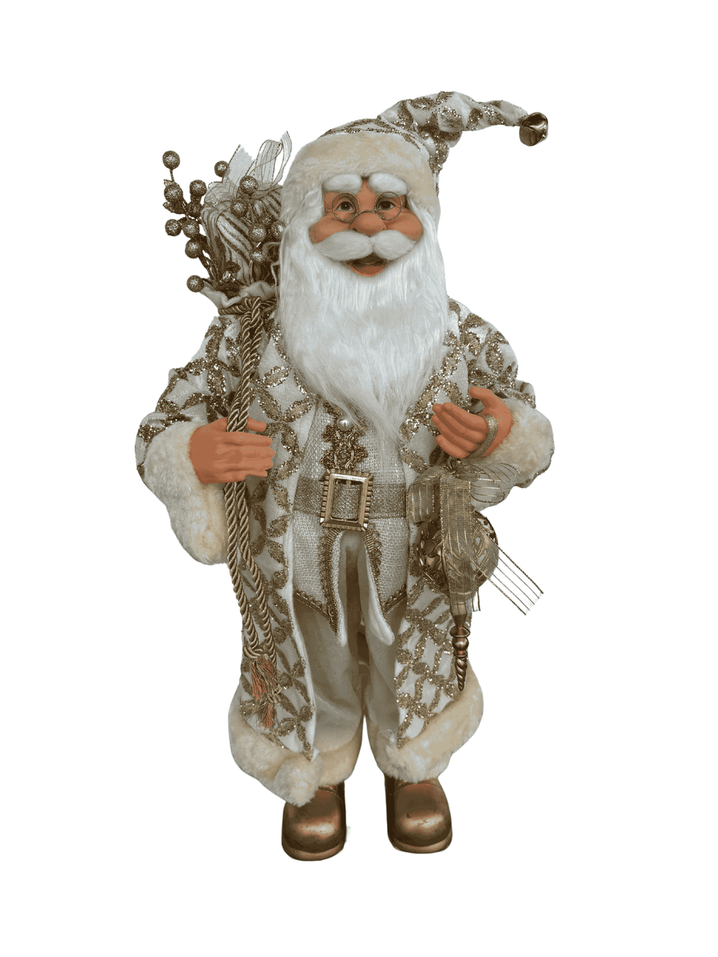 Boneco Papai Noel em Pé Natal 60cm Dourado