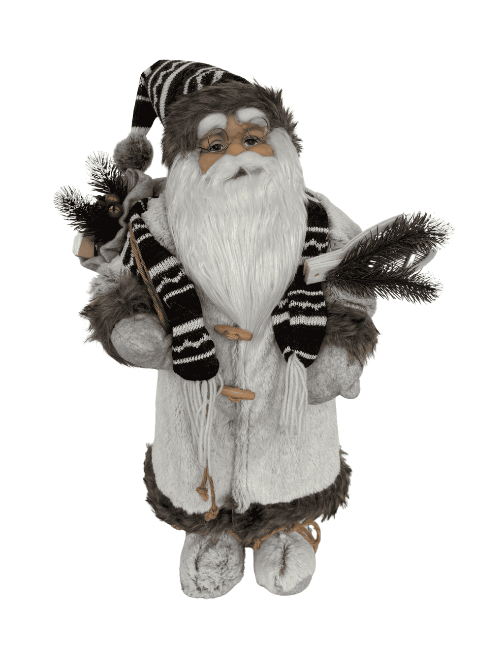 Boneco Papai Noel em Pé Natal 60cm Cinza