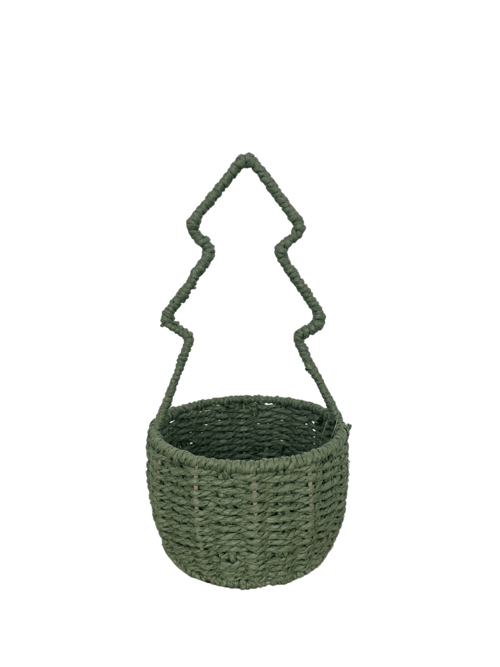 Cesta em Palha Natal 31cm Verde