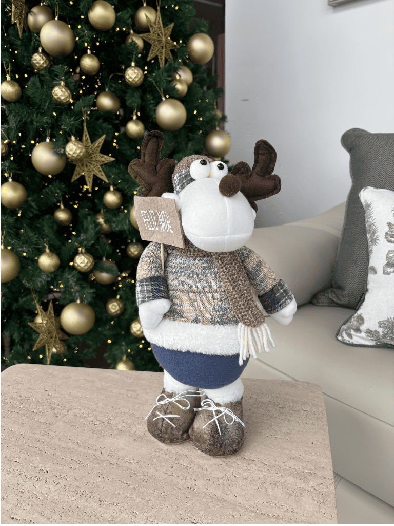 Boneco Rena em Pé Natal 40cm Azul