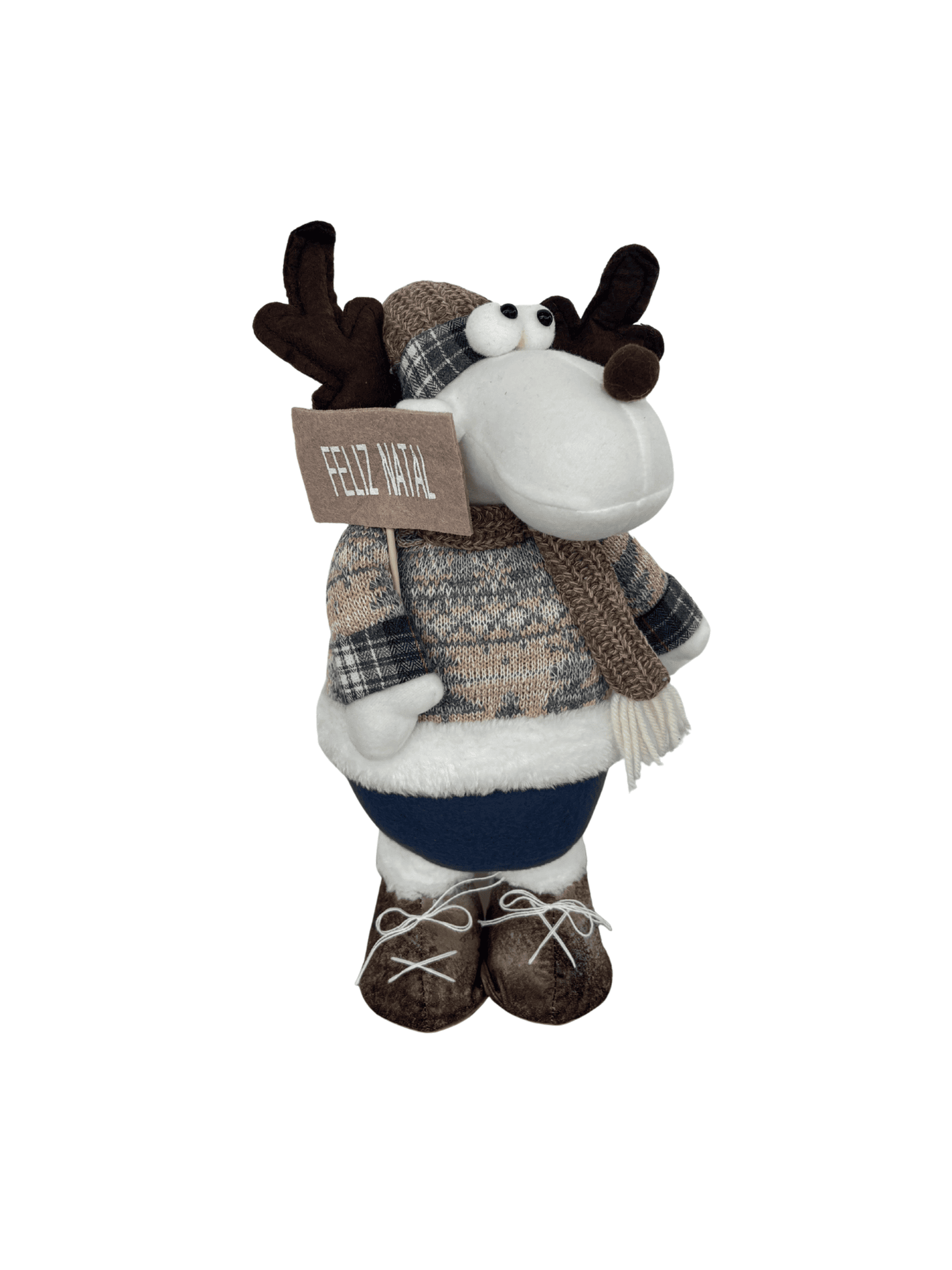 Boneco Rena em Pé Natal 40cm Azul