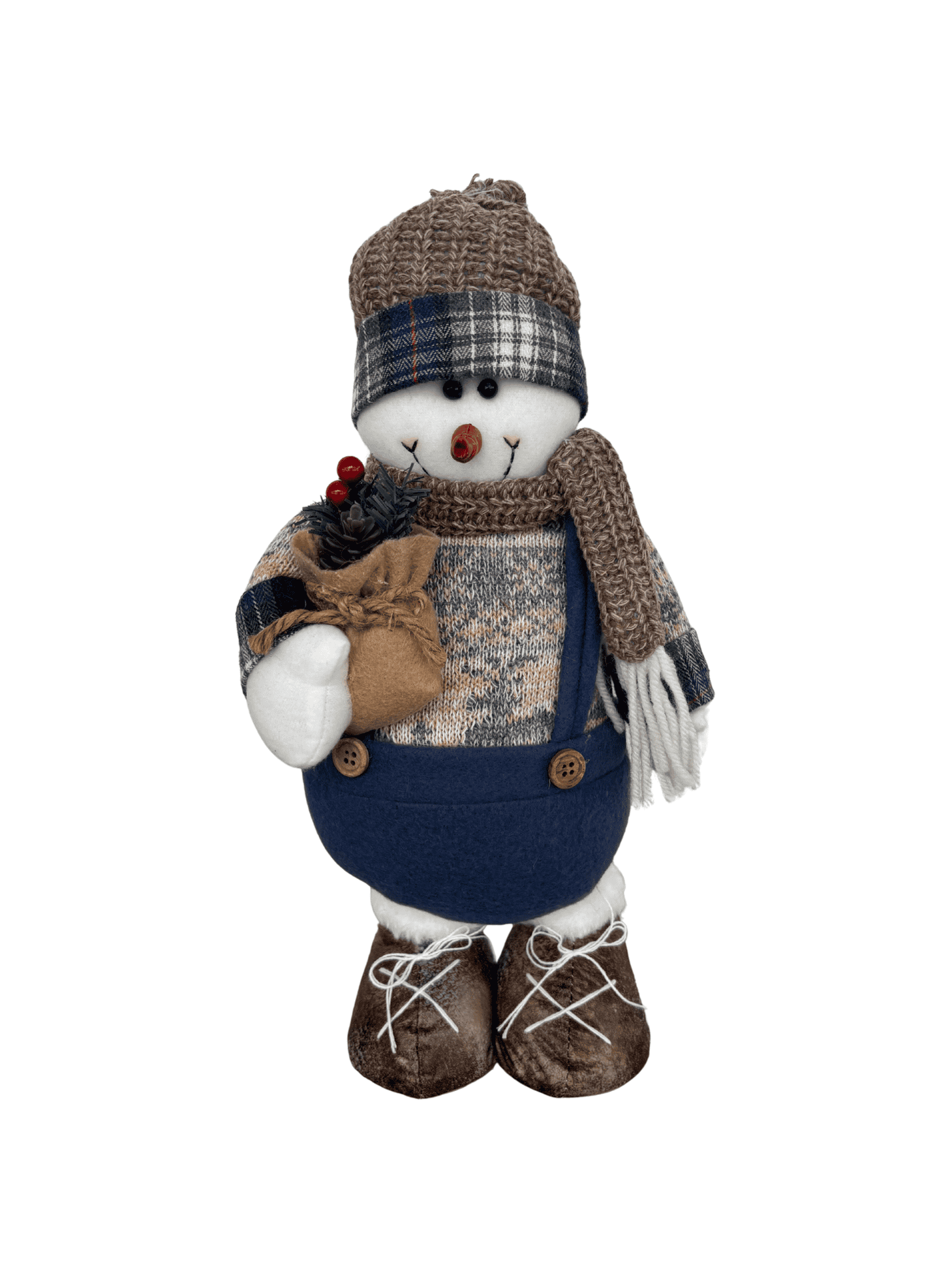 Boneco de Neve em Pé Natal 37cm Azul