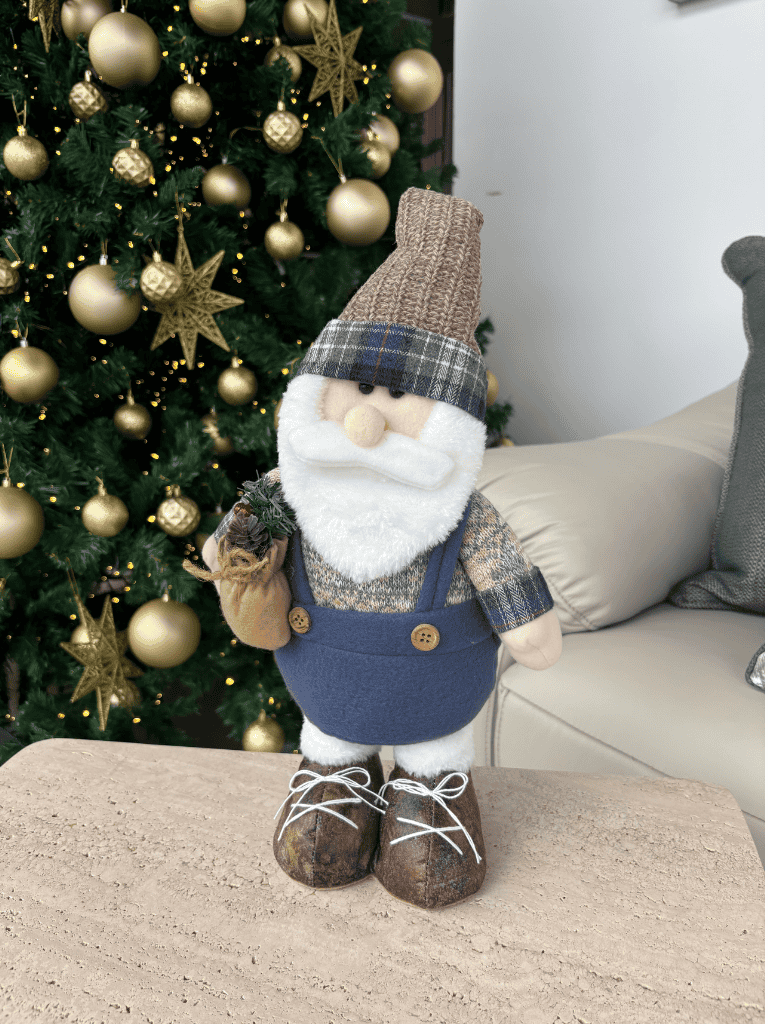 Boneco Papai Noel em Pé Natal 42cm Azul