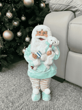 Boneco Papai Noel em Pé Natal 45cm Rosa e Verde