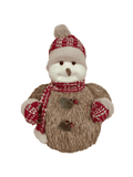 Boneco de Neve em Sisal Natal 36cm Vermelho