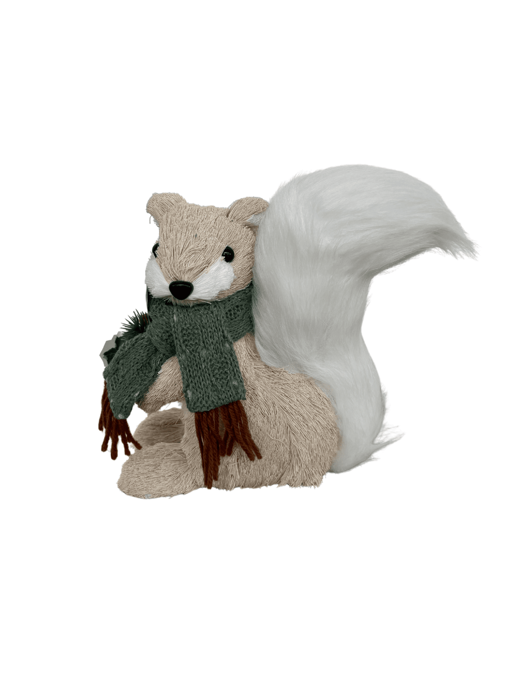 Boneco Esquilo em Sisal Natal 19cm Bege