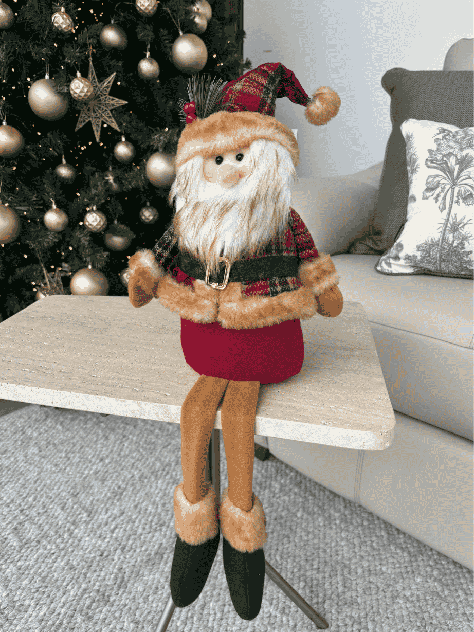 Boneco Papai Noel Sentado Natal 60cm Vermelho