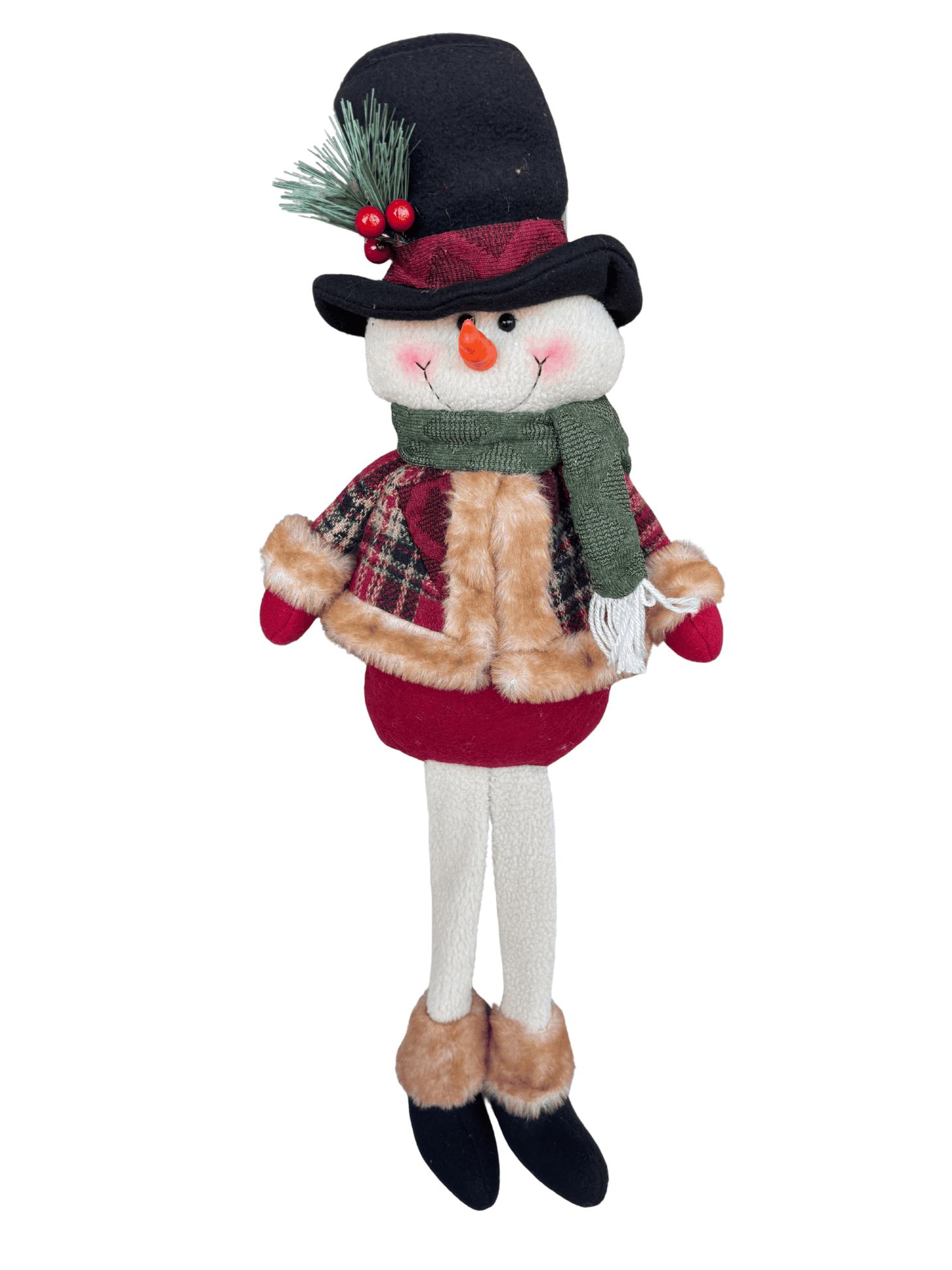 Boneco de Neve Sentado Natal 60cm Vermelho