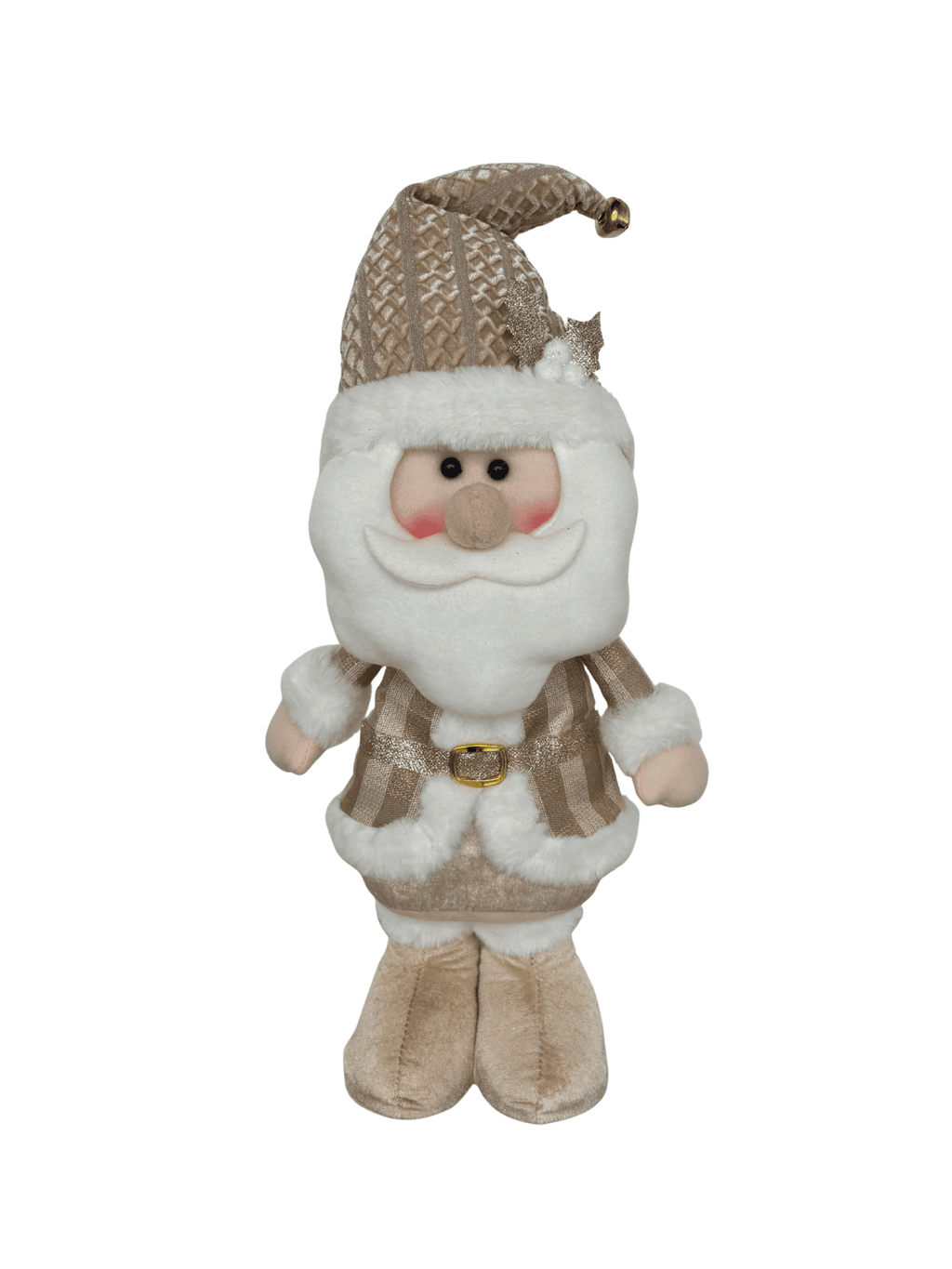 Boneco Papai Noel em Pé Natal 51cm Dourado