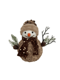 Boneco de Neve Trançado Natal 22cm Marrom