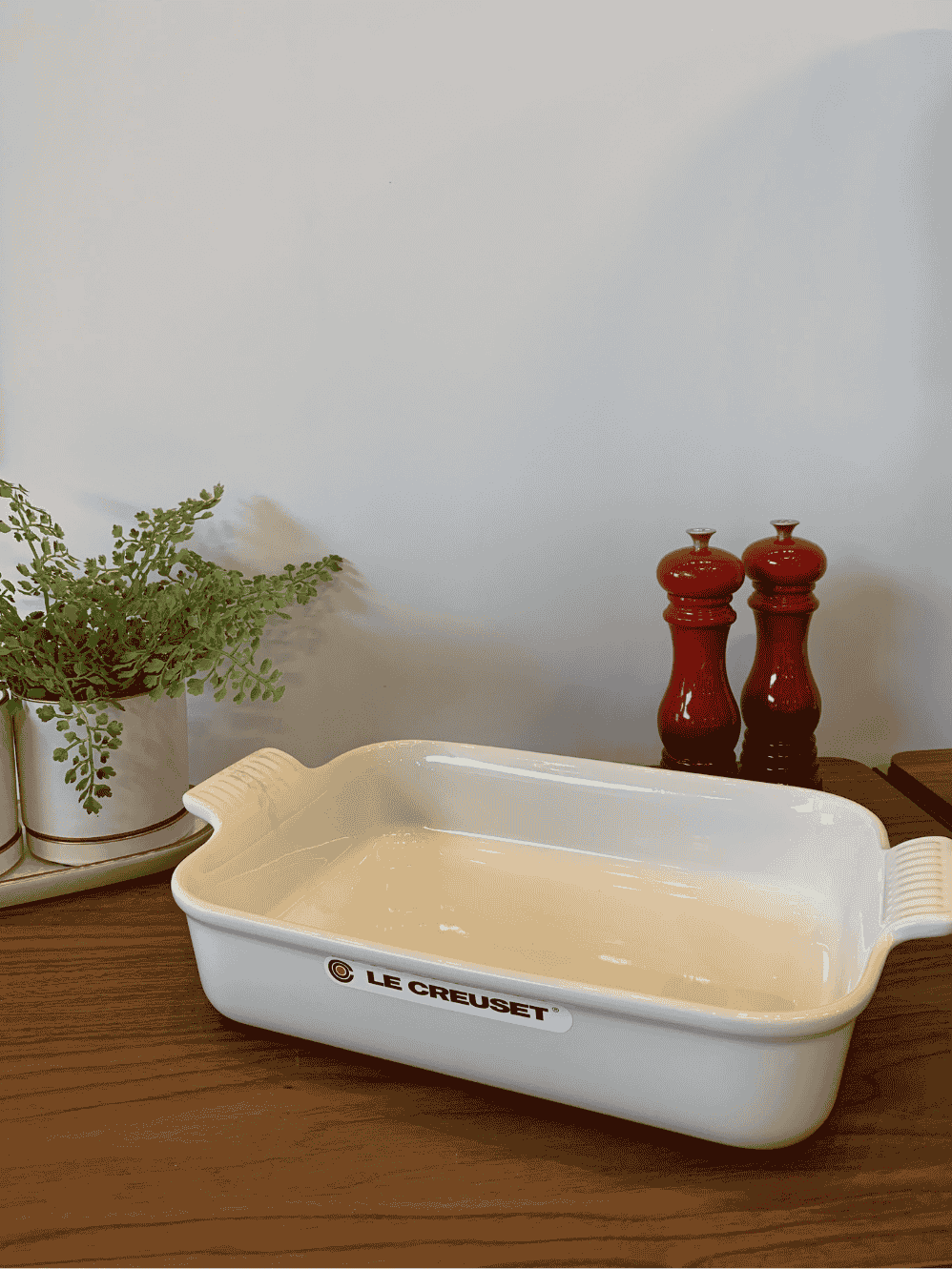 Travessa Retangular Heritage Le Creuset 32cm Meringue