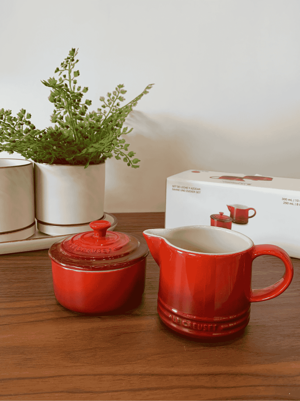 Set Cream 300ml e Sugar 250ml Le Creuset Vermelho