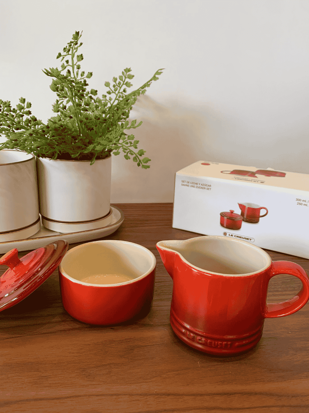 Set Cream 300ml e Sugar 250ml Le Creuset Vermelho