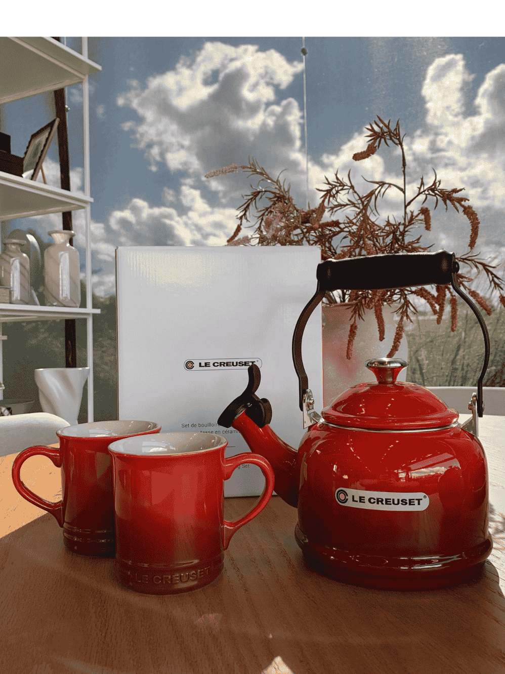 Kit Chaleira Demi + 2 Canecas Seattle Le Creuset Vermelho