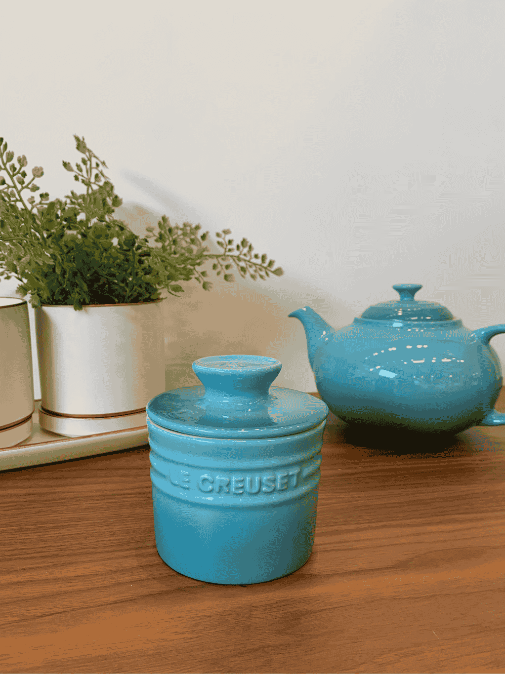 Manteigueira Francesa Le Creuset Azul Caribe