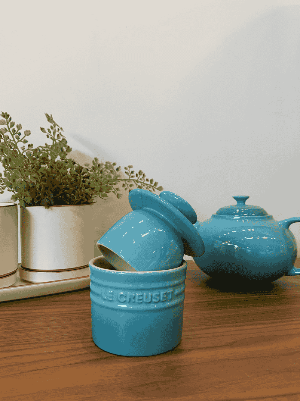 Manteigueira Francesa Le Creuset Azul Caribe