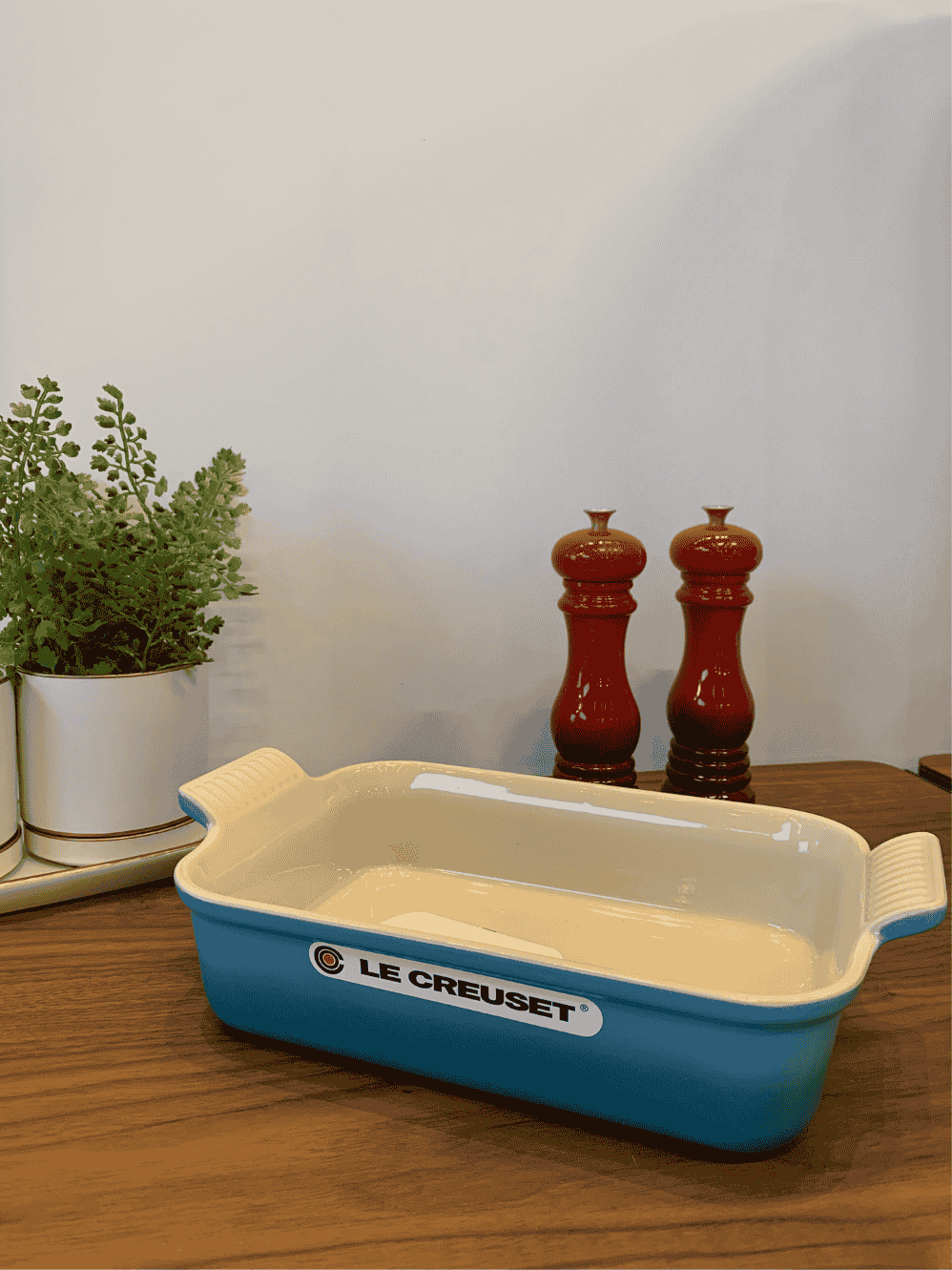 Travessa Retangular Heritage Le Creuset 26cm Azul Caribe