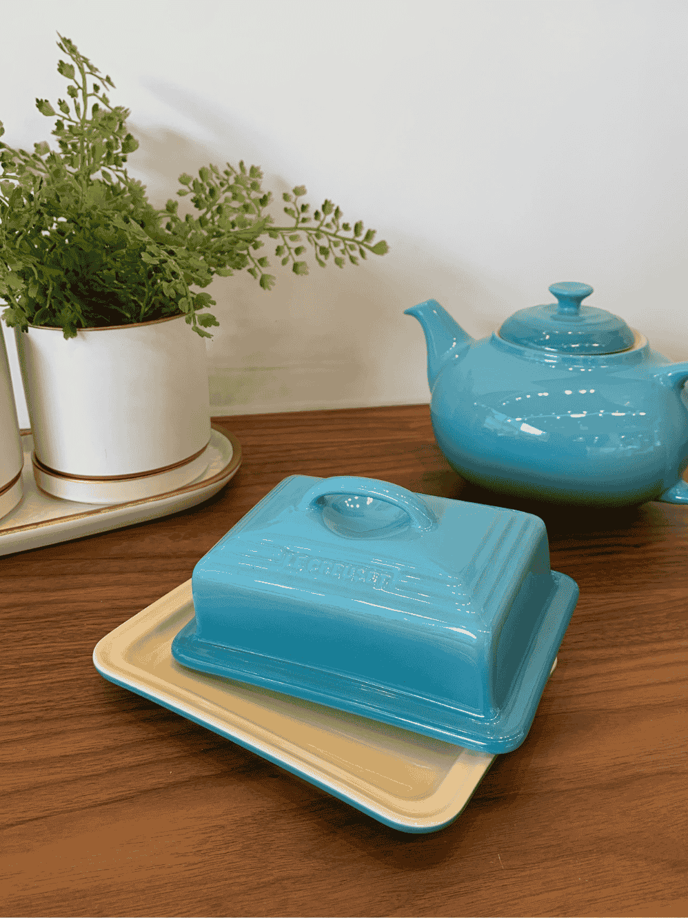 Manteigueira Le Creuset Azul Caribe