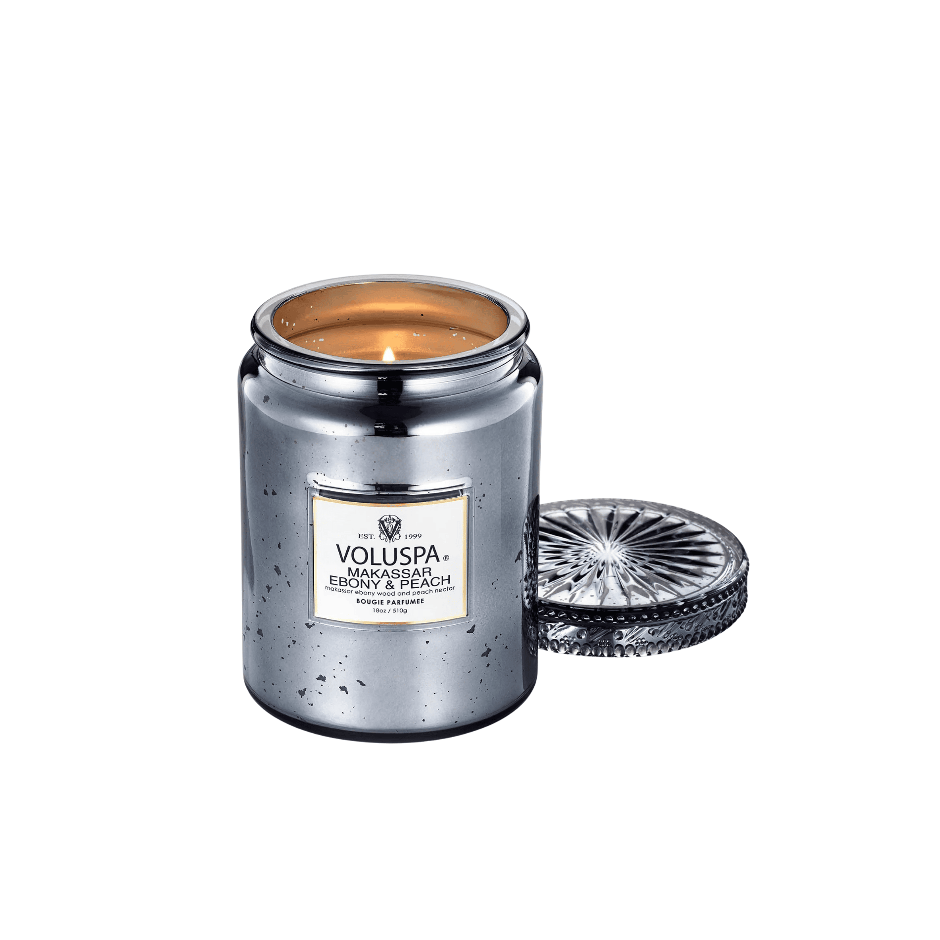 Vela Voluspa Vidro G 100H Makassar Ebony e Peach