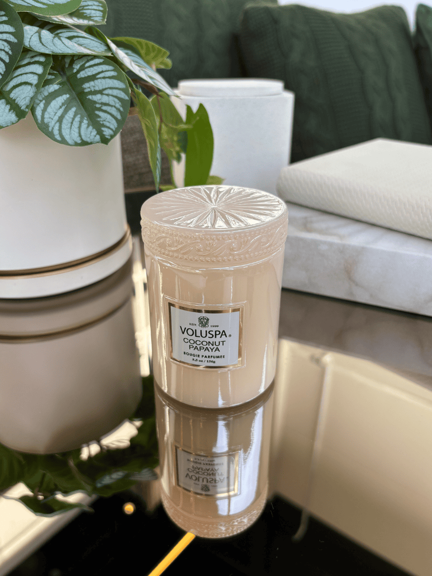 Mini Vela Voluspa Vidro 50H Coconut Papaya