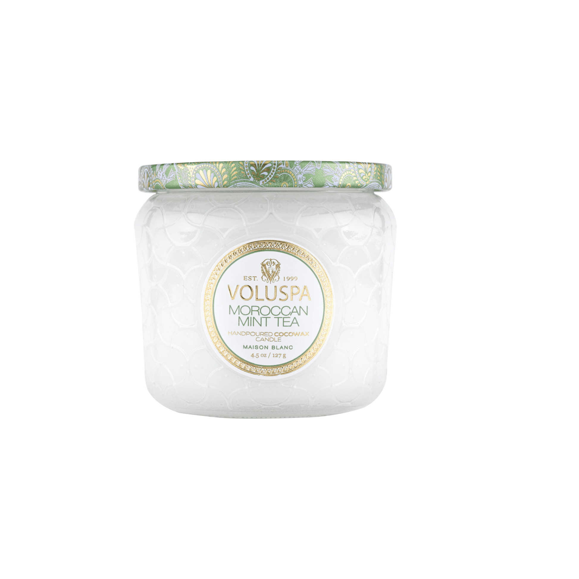 Vela Voluspa Pote Vidro +35H Moroccan Mint Tea