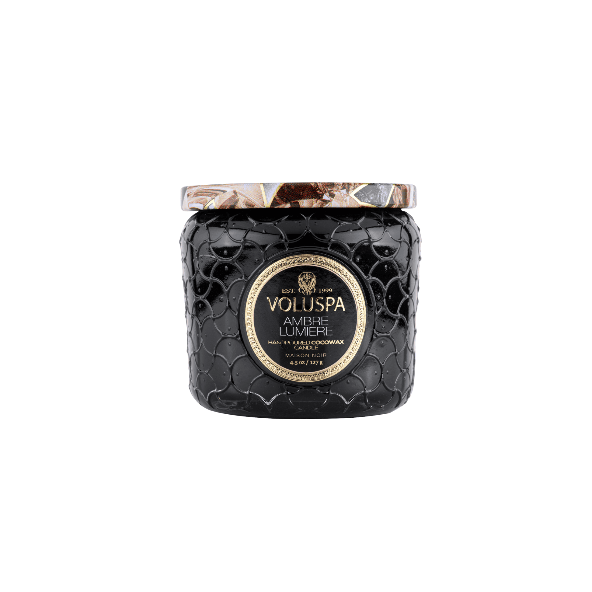 Vela Voluspa Pote Vidro +35H Ambre Lumiere