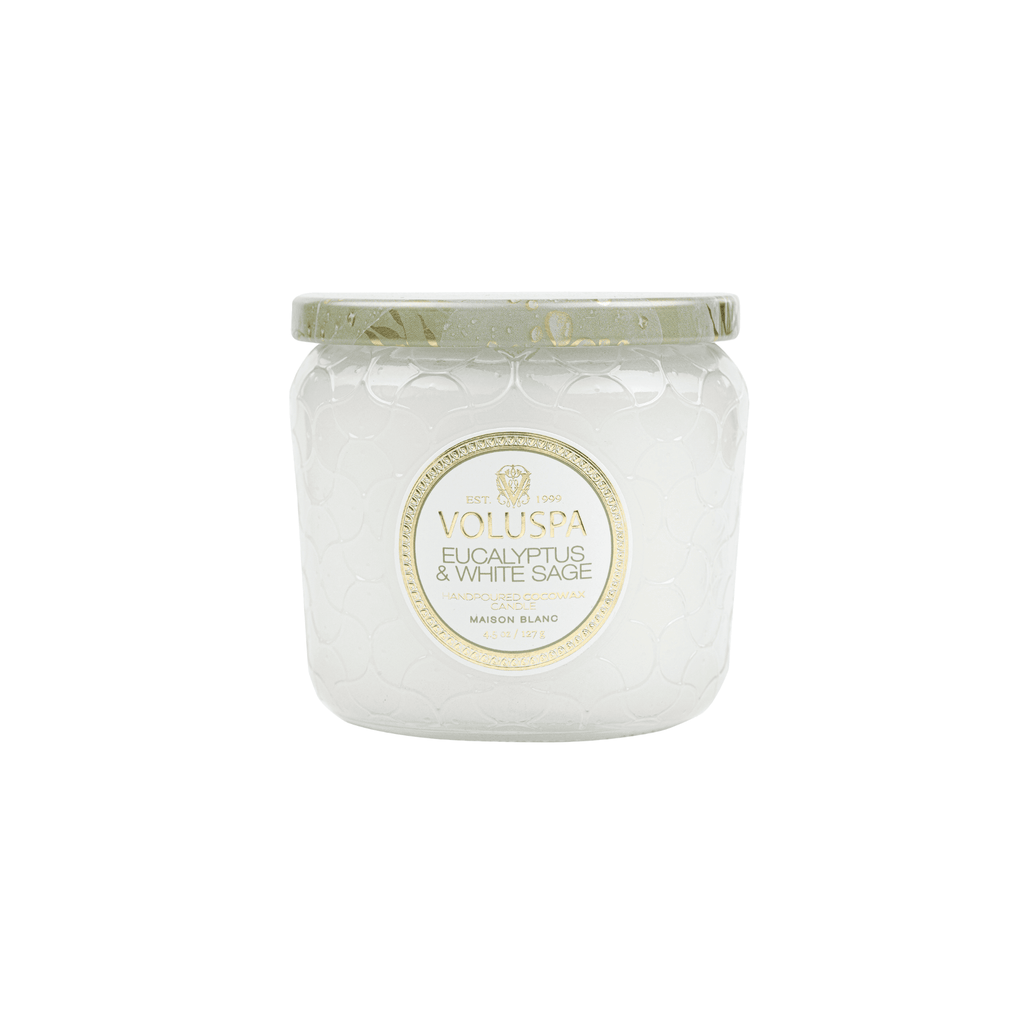 Vela Voluspa Pote Vidro +35H Eucalyptus e White Sage