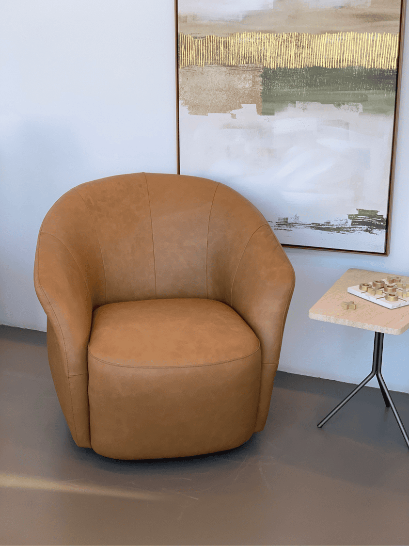 Poltrona Giratória Air em Couro