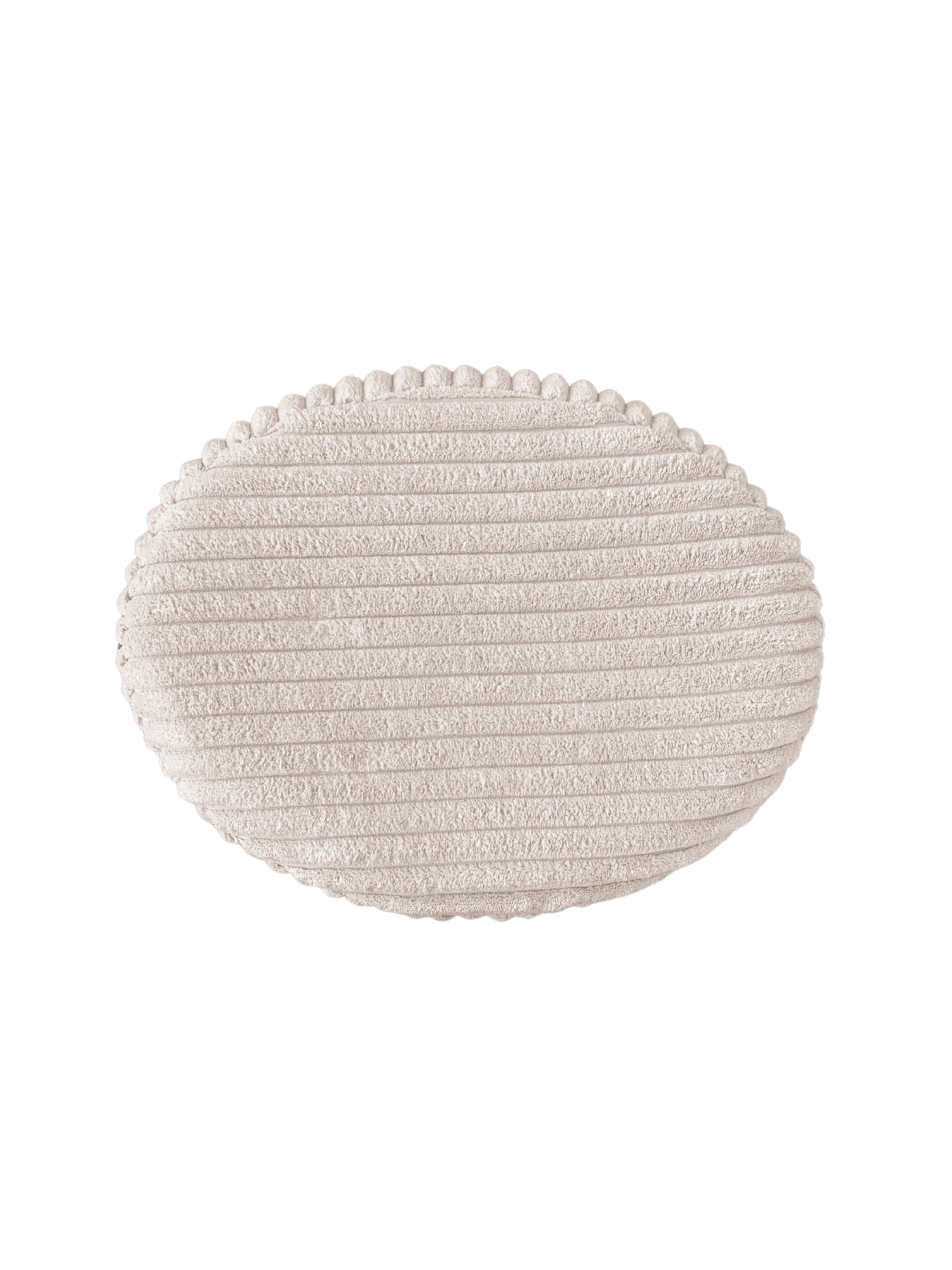 Puff Oval em Veludo Off White