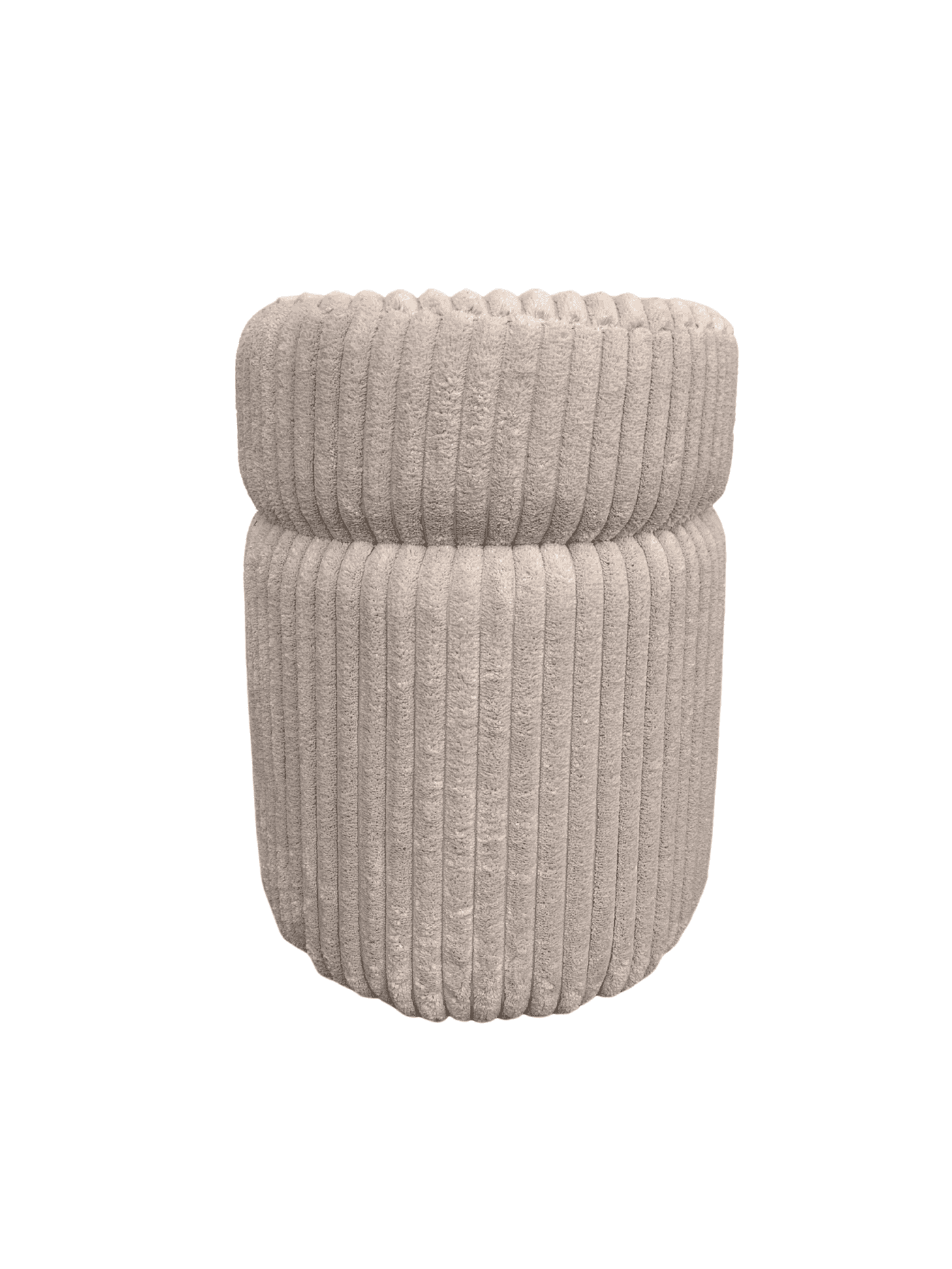 Puff Oval em Veludo Off White