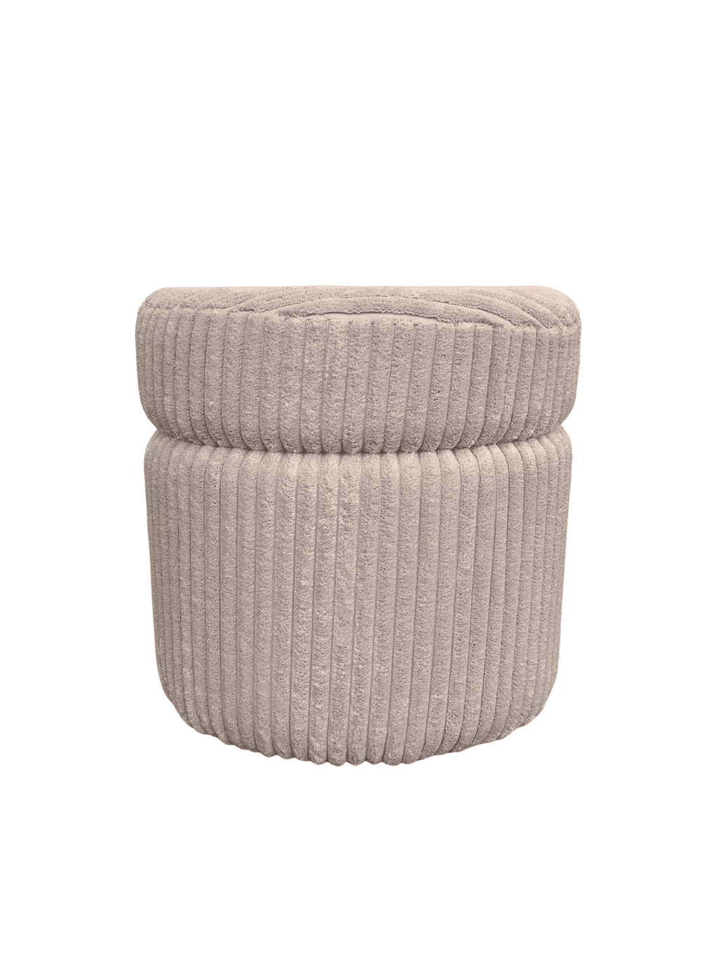 Puff Oval em Veludo Off White