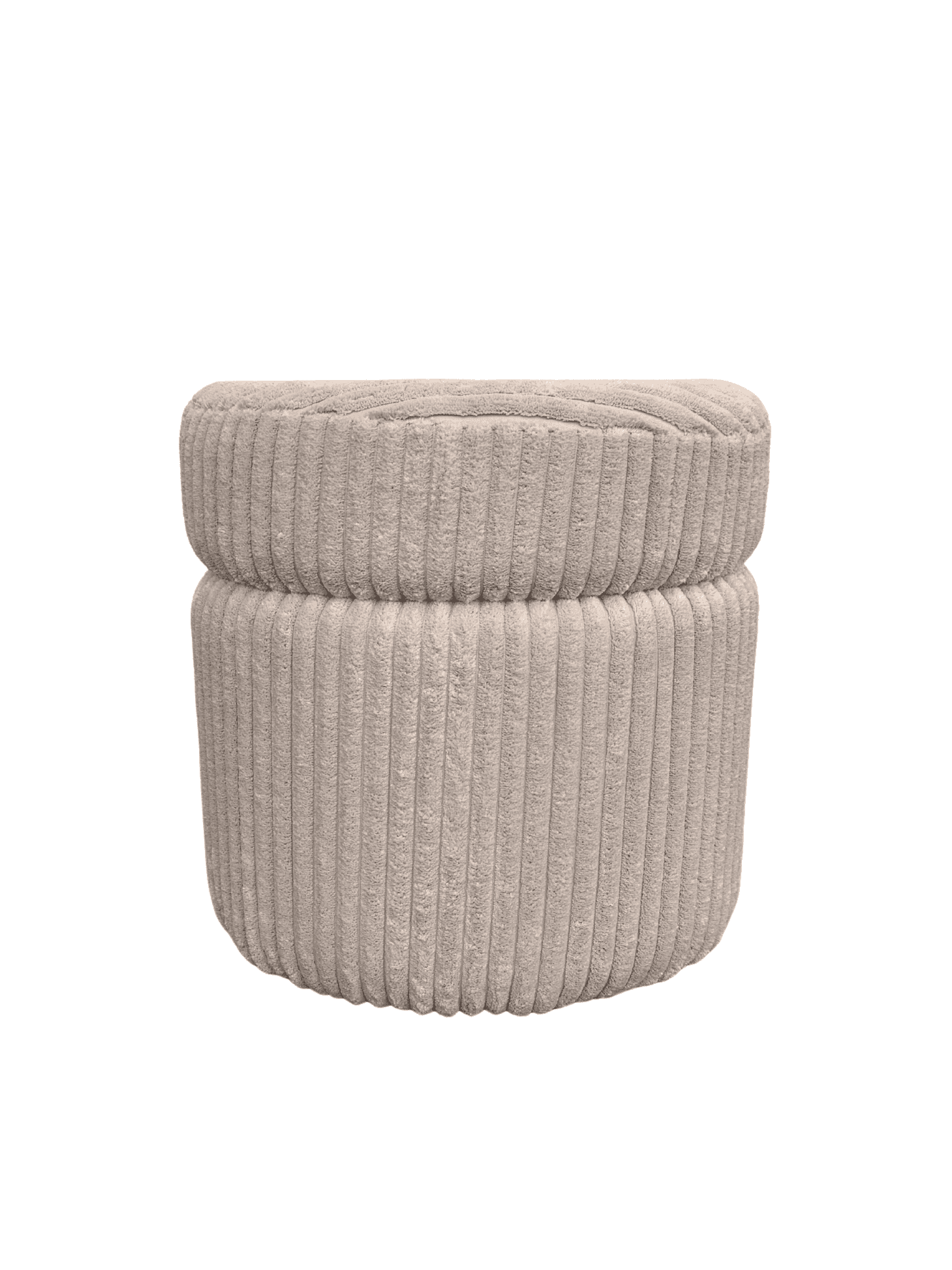 Puff Oval em Veludo Off White