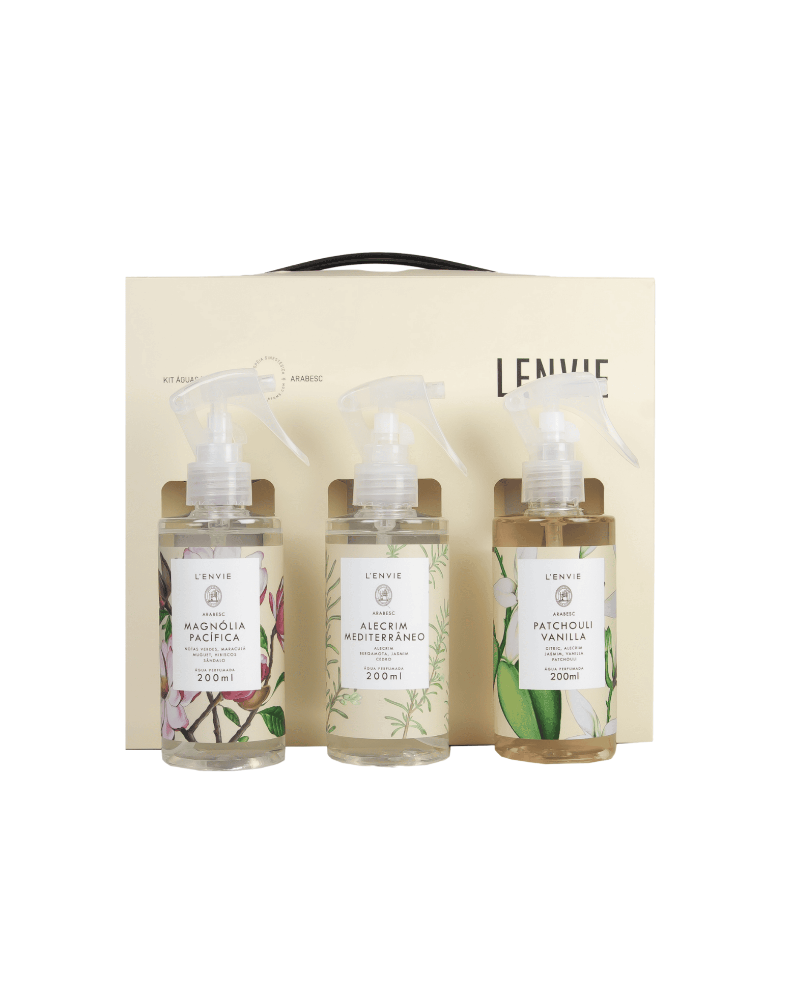 Kit 3 Mini Águas Perfumadas Lenvie 200ml