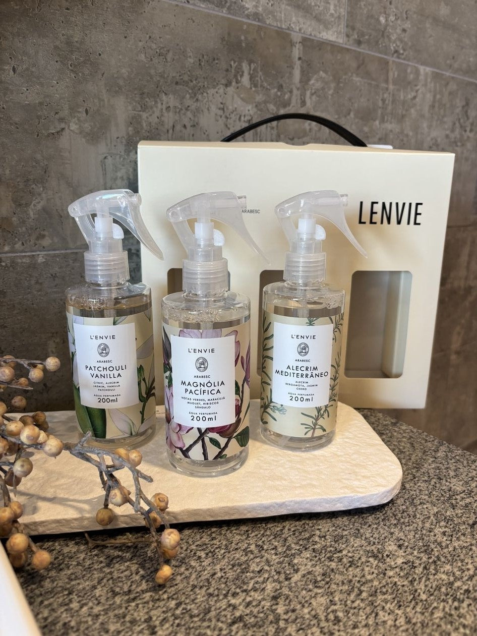 Kit 3 Mini Águas Perfumadas Lenvie 200ml